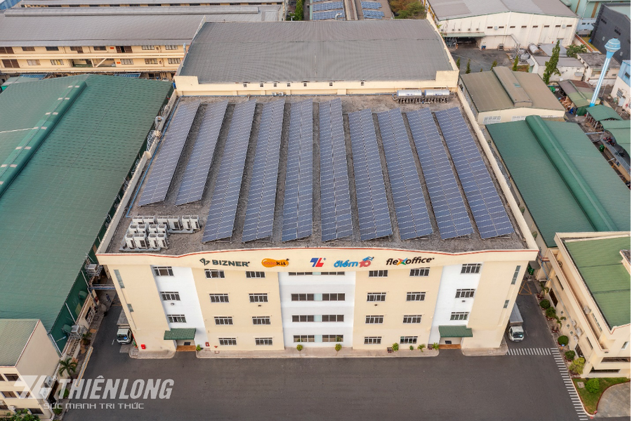 Hệ thống năng lượng mặt trời tại nhà máy Nam Thiên Long (Tân Tạo, TP HCM).