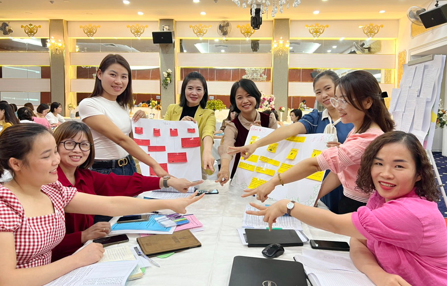 Giáo viên, cán bộ quản lý cốt cán mầm non trong một khóa tập huấn do Cục Nhà giáo và Cán bộ quản lý giáo dục tổ chức. Giáo viên, cán bộ quản lý cốt cán mầm non trong một khóa tập huấn do Cục Nhà giáo và Cán bộ quản lý giáo dục tổ chức.