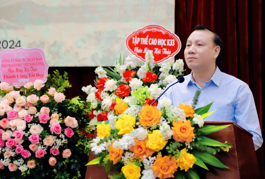 PGS.TS Nguyễn Đức Sơn - Hiệu trưởng Trường ĐH Sư phạm Hà Nội phát biểu tại hội thảo. PGS.TS Nguyễn Đức Sơn - Hiệu trưởng Trường ĐH Sư phạm Hà Nội phát biểu tại hội thảo.