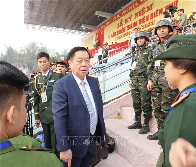 Đồng chí Nguyễn Trọng Nghĩa, Bí thư Trung ương Đảng, Trưởng Ban Tuyên giáo Trung ương, Phó trưởng ban Thường trực Ban chỉ đạo các lực lượng tại Lễ tổng duyệt. Ảnh: Lâm Khánh/TTXVN