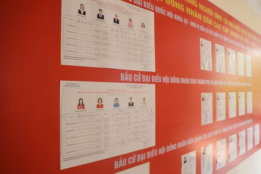 Niêm yết công khai tiểu sử các ứng cử viên đại biểu Quốc hội và HĐND các cấp.