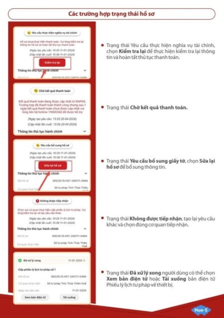 Sở Thông tin và Truyền thông tỉnh Thừa Thiên Huế hướng dẫn các bước làm phiếu lý lịch tư pháp trực tuyến. (Ảnh: HueS)