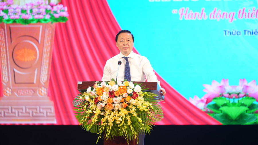 Phó Thủ tướng, Chủ tịch Ủy ban Quốc gia về trẻ em - Trần Hồng Hà phát biểu.