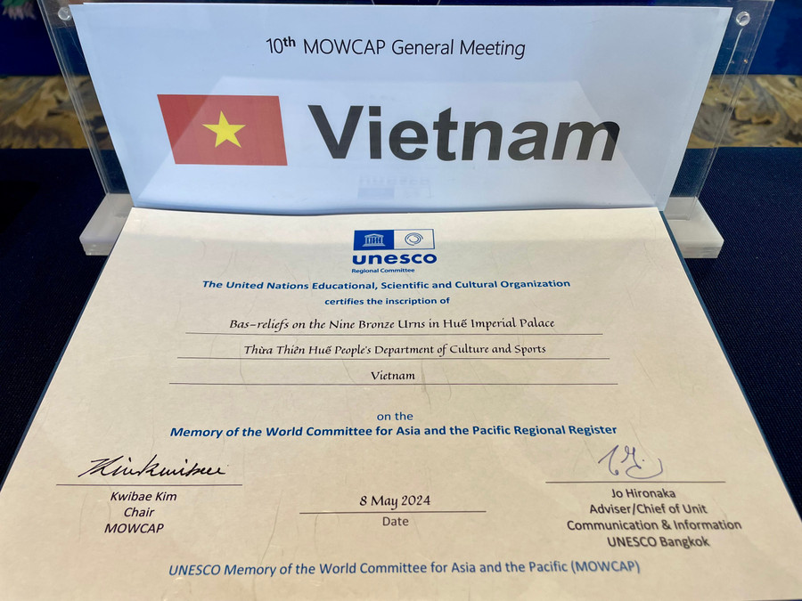 Đây là di sản thế giới thứ 8 của tỉnh Thừa Thiên Huế có được - nhiều nhất trong các tỉnh thành cả nước.