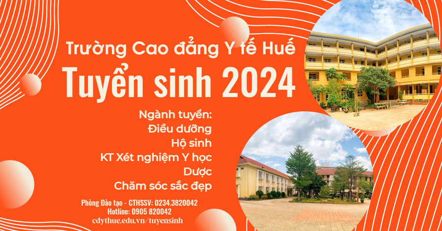 Trường Cao đẳng Y tế Huế tuyển sinh năm 2024 với hơn 900 chỉ tiêu.