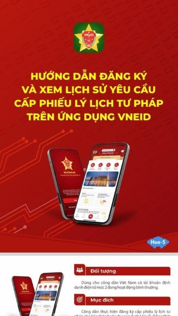 Hướng dẫn đăng ký cấp phiếu lý lịch tư pháp trên ứng dụng VNeID.