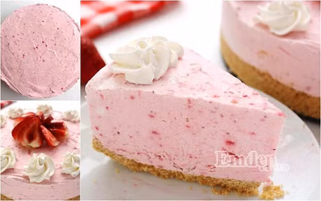 Banh kem dau tay sieu mem min chang can lo van rat ngon - Anh 1