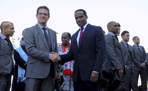 King Leruo Tshekedi Molotlegi, Royal Bafokeng Nation (L, front) As the ruler of Royal Bafokeng Nation, he upgraded the local stadium with 70 million U.S. dollars for World Cup 2010 and the first World Cup U.S.-England game in June.