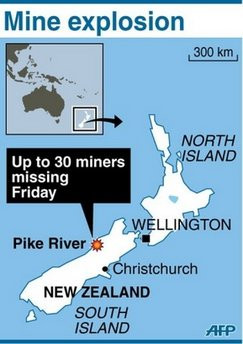 Nơi xảy ra nổ than ở New Zealand