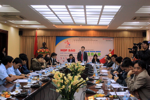 Buổi họp báo công bố chi tiết Vòng chung kết Giải đấu. Ảnh, gdtd.vn