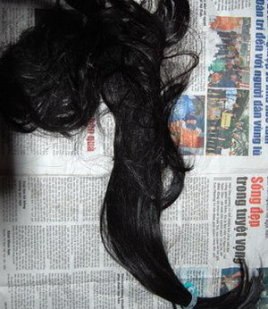 Nữ sinh bị đánh đập dã man ảnh 2 Em Trần Thị Quyên và mái tóc của em bị nhóm hành hung cắt