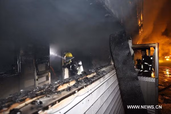 Destruction caused by artillery shells fired by the Democratic People’s Republic of Korea (DPRK) is seen on the Yeonpyeong Island Nov. 24, 2010