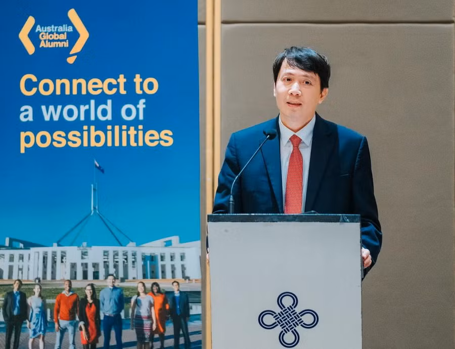 Ông Phạm Quang Hưng - Cục trưởng Cục Hợp tác quốc tế (Bộ GD&amp;ĐT) phát biểu tại sự kiện.