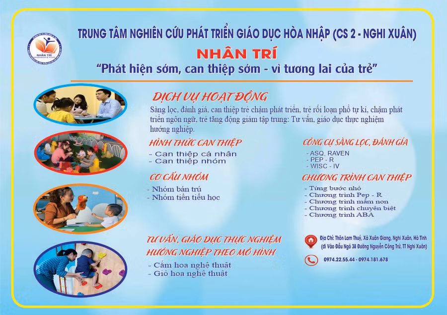 Trung tâm nghiên cứu phát triển Giáo dục hòa nhập Nhân Trí khai trương cơ sở 2 tại xã Xuân Giang, huyện Nghi Xuân, Hà Tĩnh.