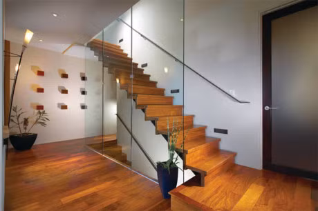 20 mau cau thang dep den bat ngo nho ket hop go va kinh - Anh 7