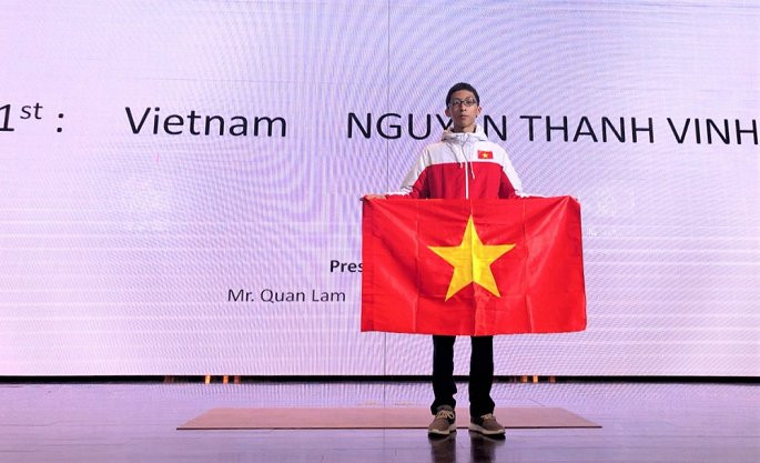 Nguyễn Thành Vinh là học sinh Việt Nam đạt giải vàng cao nhất kỳ thi vô địch các đội tuyển Toán thế giới 2019 ở cấp THCS. Nguyễn Thành Vinh là học sinh Việt Nam đạt giải vàng cao nhất kỳ thi vô địch các đội tuyển Toán thế giới 2019 ở cấp THCS.