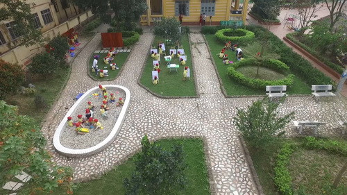 Góc hoạt động trải nghiệm của trẻ tại vườn trường