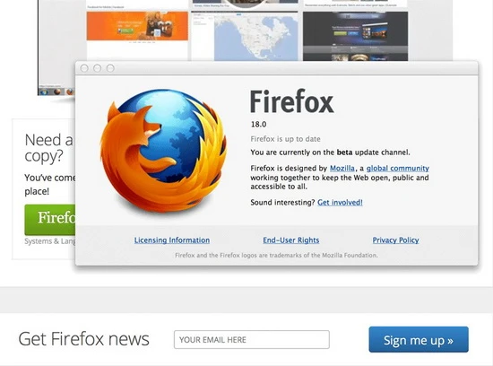 Ra mắt phiên bản Firefox18 Beta