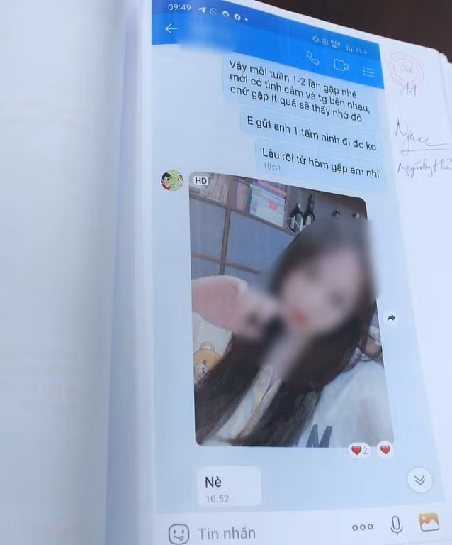 Đoạn tin nhắn trao đổi giữa Thắng và một Sugar Baby.