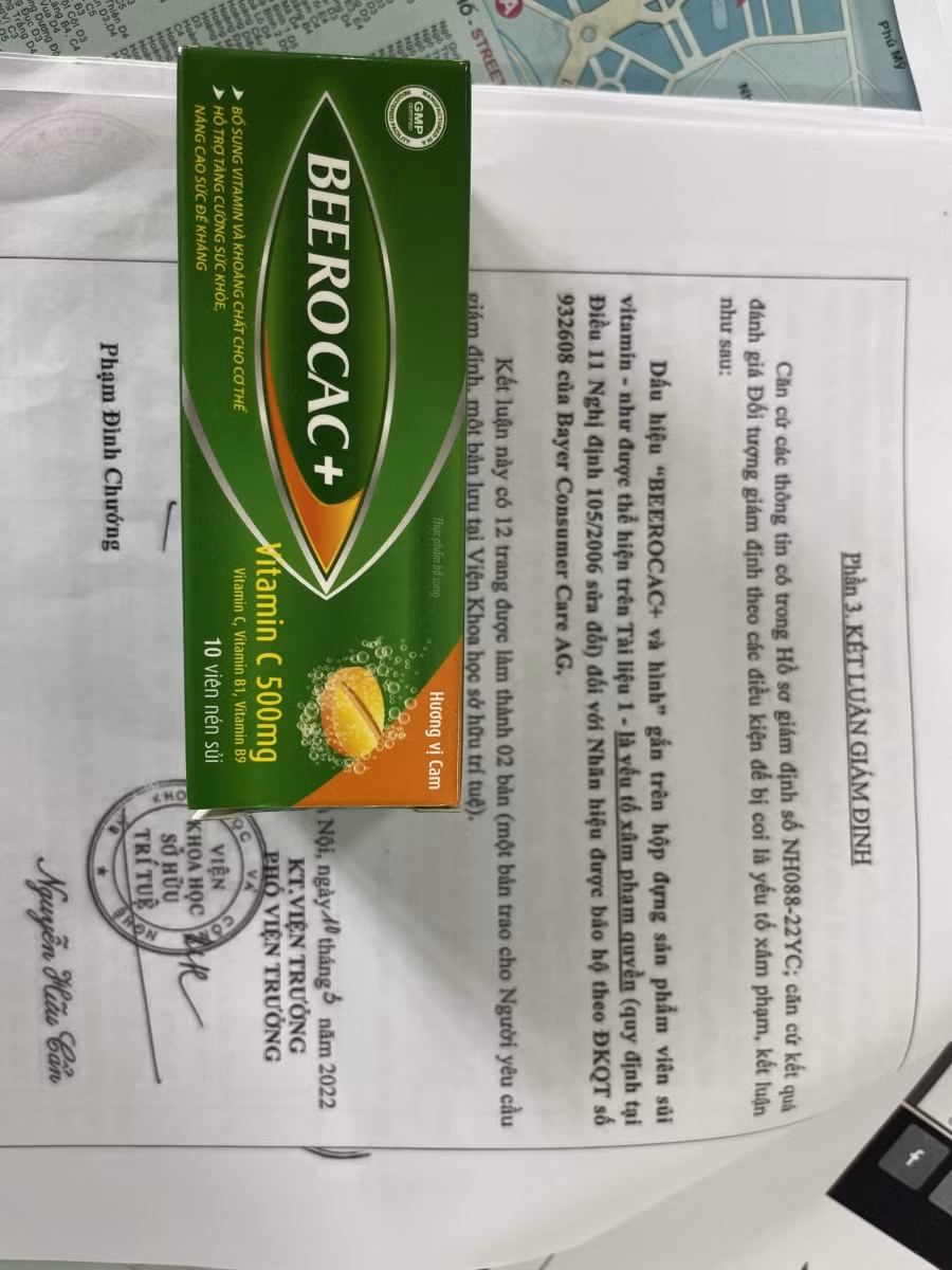 Kết luận giám định đối với những hộp Vitamin BEEROCAC+.