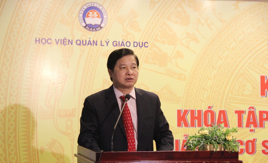 Giám đốc Học viện Quản lý Giáo dục Phạm Quang Trung phát biểu khai mạc Giám đốc Học viện Quản lý Giáo dục Phạm Quang Trung phát biểu khai mạc
