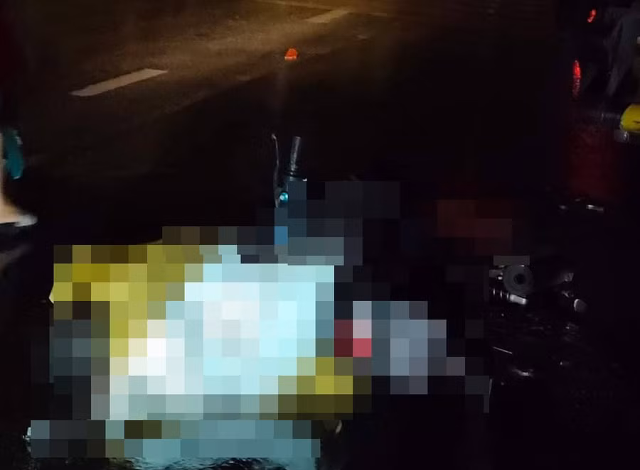 Hiện trường vụ tai nạn khiến ông Th. tử vong.