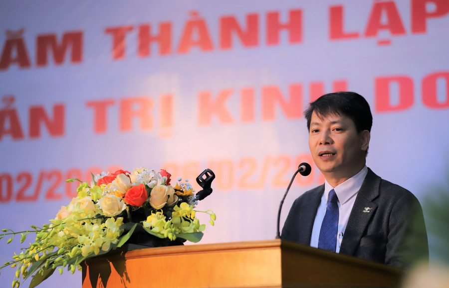 PGS.TS Trần Quang Tiến – Giám đốc Học viện Phụ nữ Việt Nam phát biểu tại buổi lễ.