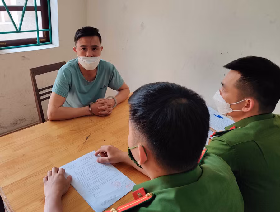 Đối tượng Trương Văn Minh tại cơ quan điều tra.