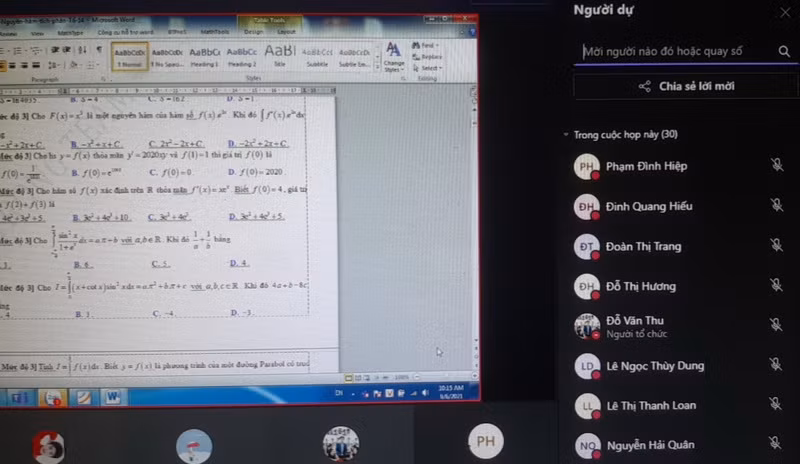 Một tiết dạy - học trực tuyến của Trường THPT Bình Giang (Hải Dương)
