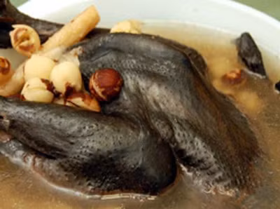 Gà ác hầm nhung hươu