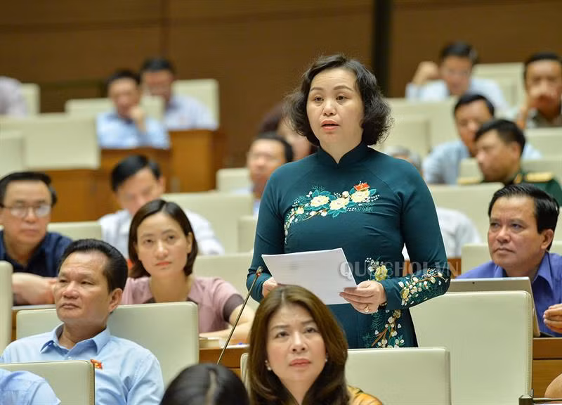 Đại biểu Cao Thị Xuân – đoàn Thanh Hóa. Ảnh: quochoi.vn