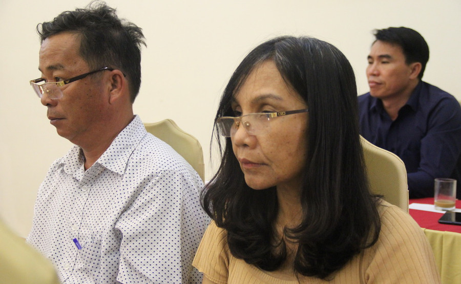 Cô Võ Thị Tú Nhi tại buổi tập huấn, bồi dưỡng cán bộ quản lý cơ sở giáo dục phổ thông cốt cán năm 2019 tại TP Đà Nẵng