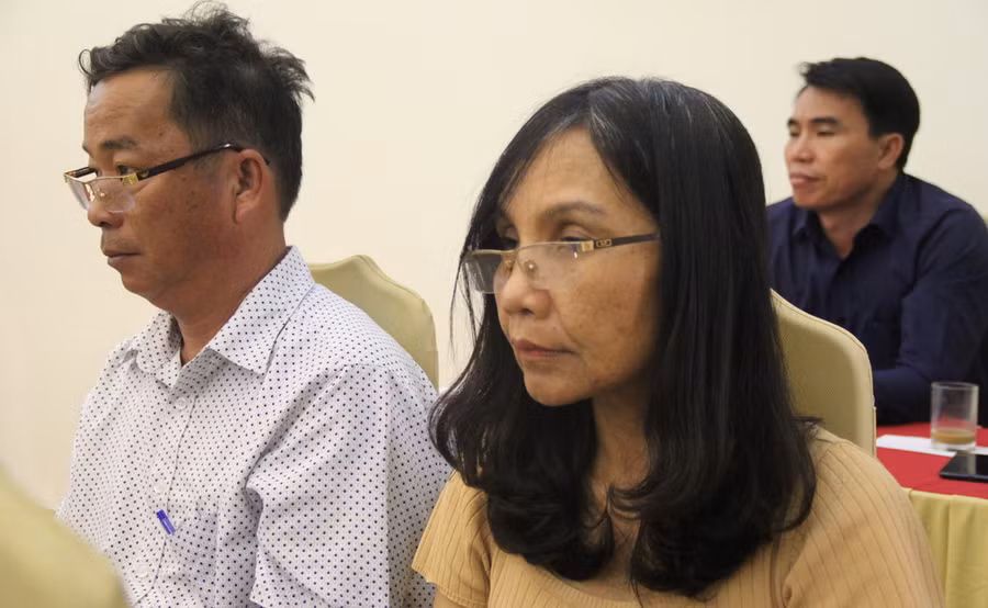 Cô Võ Thị Tú Nhi tại buổi tập huấn, bồi dưỡng cán bộ quản lý cơ sở giáo dục phổ thông cốt cán năm 2019 tại TP Đà Nẵng