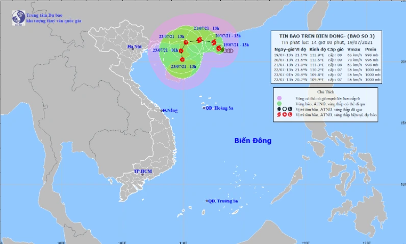 Hình ảnh vệ tinh cơn bão số 3 trên biển Đông.