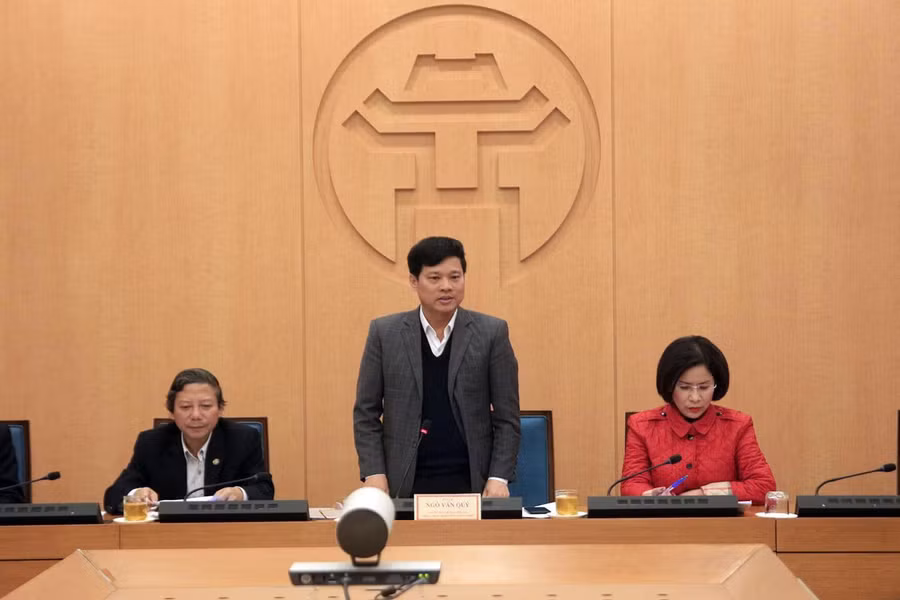 Ông Ngô Văn Quý phát biểu tại cuộc họp