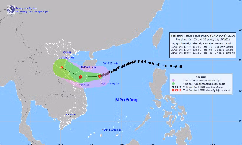 Hình ảnh về cơn bão số 6.