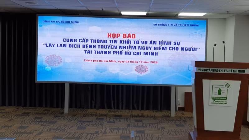 Nội dung buổi họp báo. Ảnh: PLO