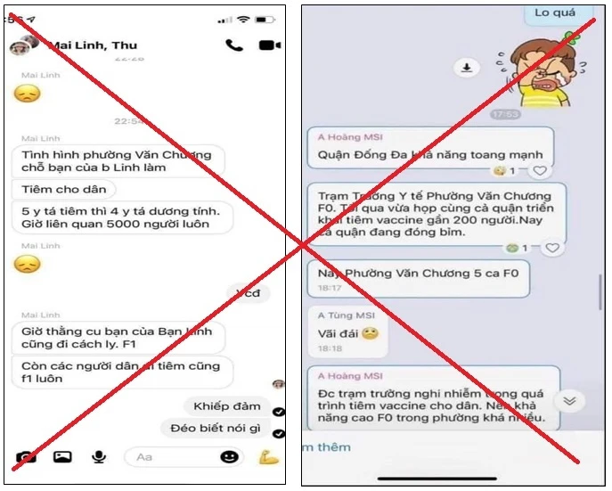 Những thông tin sai sự thật được lan truyền trong những nhóm chat trên mạng xã hội.