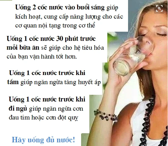 Uống nước giúp khỏe mạnh cả ngày