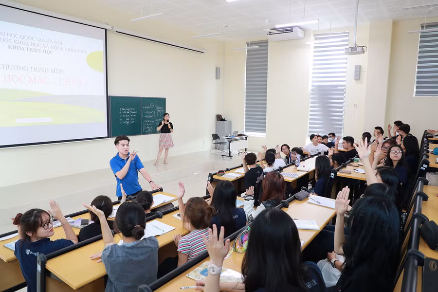 Một giờ học của sinh viên Đại học Quốc gia Hà Nội.