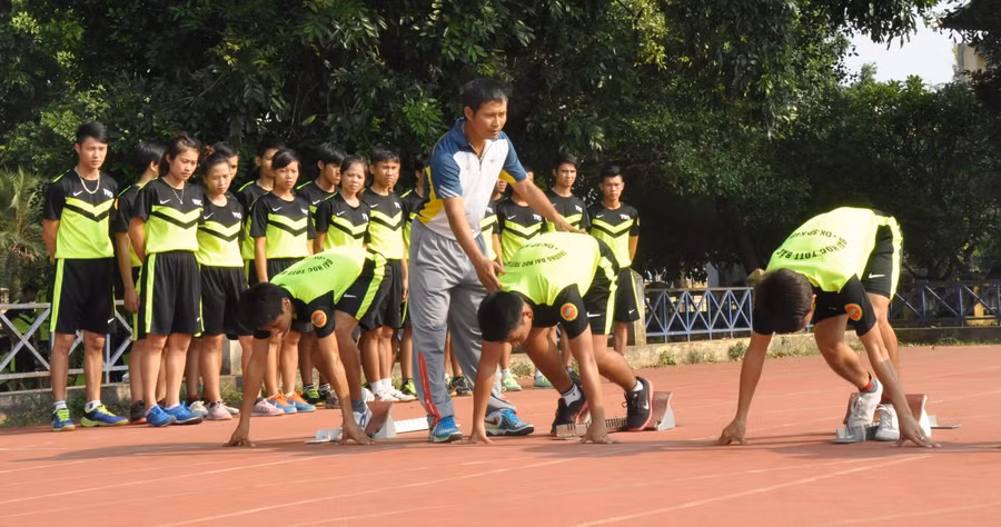 Một giờ học của sinh viên Trường ĐH Thể dục Thể thao Bắc Ninh.