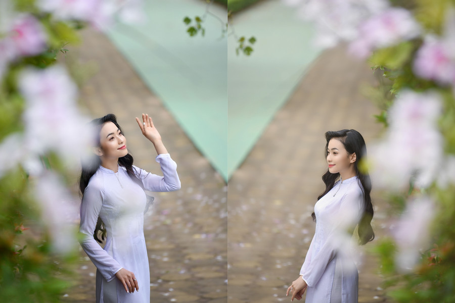 Với hình ảnh này, nữ MC hy vọng có thể gợi ý về trang phục khi đi chụp ảnh cho bạn trẻ. Hà Nội có 12 mùa hoa và chắc rằng dù ở mùa hoa nào nếu các bạn nữ xuất hiện trong tà áo dài cũng sẽ đẹp và duyên dáng hơn.