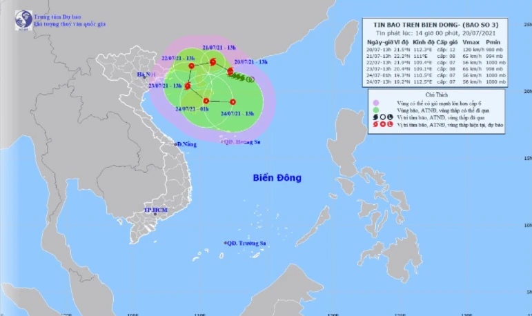 Hình ảnh vệ tinh cơn bão số 3.