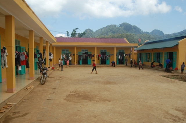 Khu nhà bán trú Trường Tiểu học Phình Giàng được xây dựng từ nguồn vốn tài trợ của Ngân hàng Đầu tư Việt Nam.