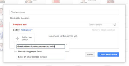 Tạo thư mời từ Circles mới Tạo thư mời từ Circles mới