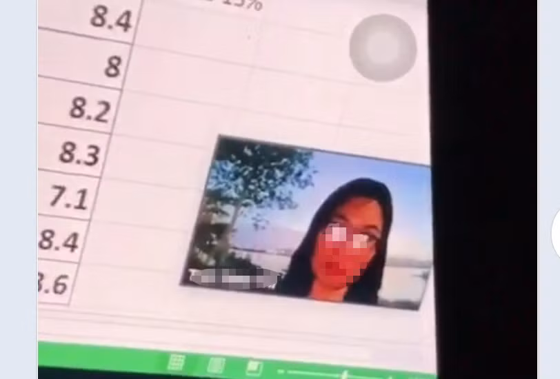 Nữ giảng viên trong video được ghi lại. Ảnh: Internet