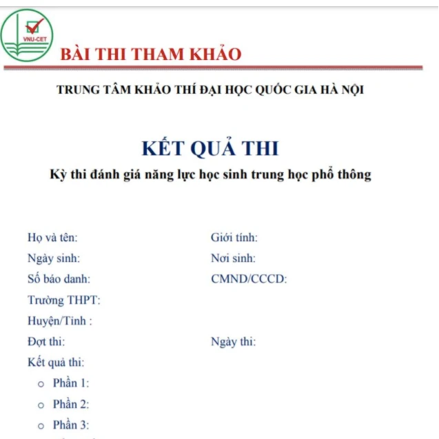 ĐHQG Hà Nội vừa công bố đề thi tham khảo của kỳ thi đánh giá năng lực năm 2021