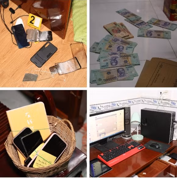Cơ quan chức năng thu giữ tang vật liên quan đến vụ án.