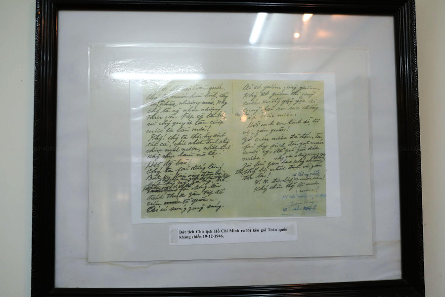 Bút tích Chủ tịch Hồ Chí Minh ra lời kêu gọi Toàn quốc kháng chiến ngày 19/12/1946.
