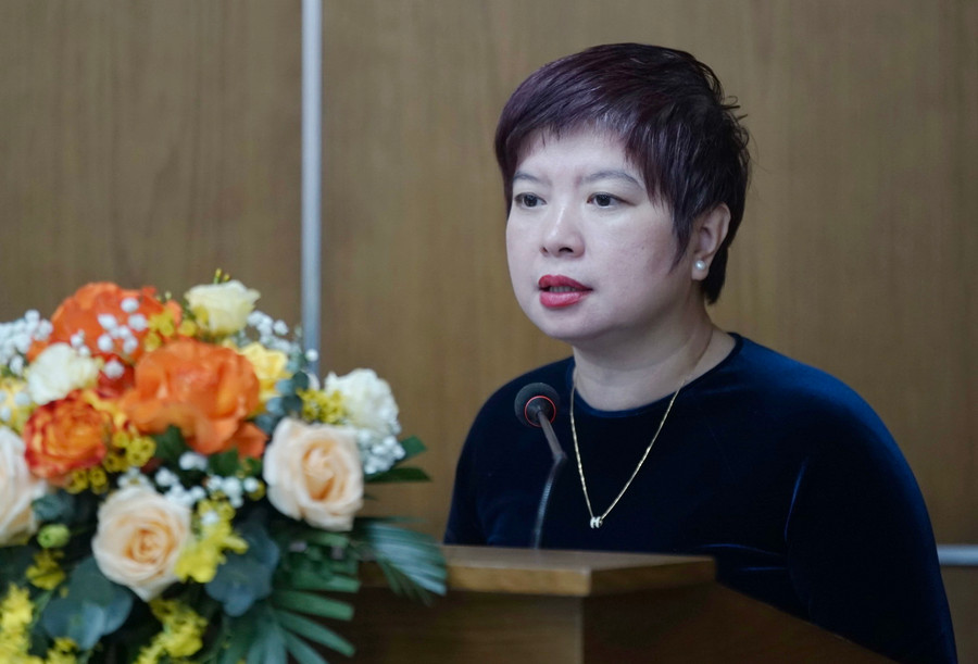 Phó Tổng biên tập Dương Thị Thanh Hương phát biểu tại Hội nghị.